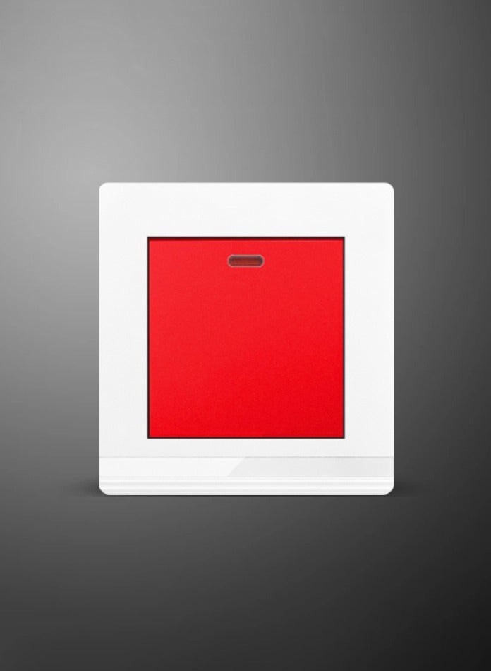 Vmax 45A High Power Switch - Heavy Duty Red Switch for High-Power Electrical Appliances - 3x3 White/Ivory Finish - Image 3