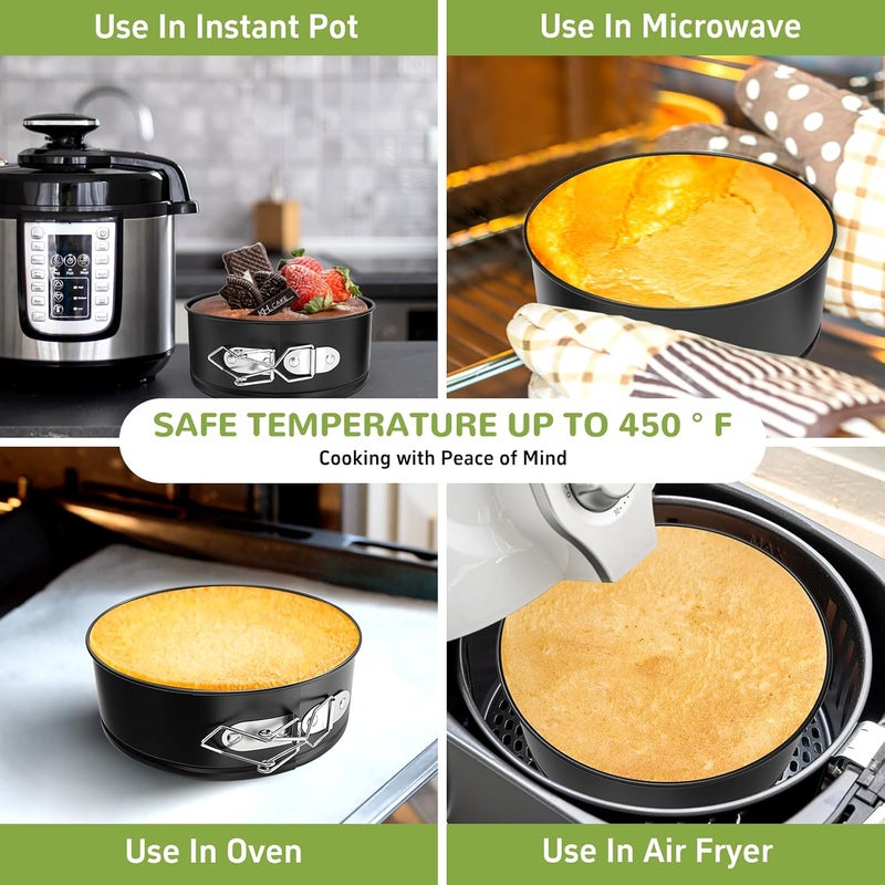 ZeroPone 4 Pack Mini Springform Pan Set, 4 Inch Non-stick Cheesecake Pan, Spring Form Pans for Baking, Springform Pans with Removable Bottom, Round Cake Pans, Small Cake Mold for Mini Cheesecake Pizza - Image 4