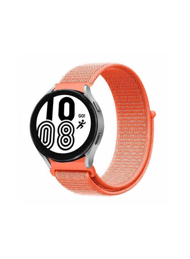 NIBEMINENT Replacement Nylon Sport Band 20mm for Samsung Galaxy Watch 4/4 Classic Orange - Image 1