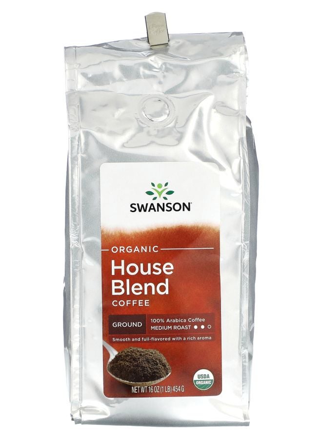 SWANSON Organic House Blend Coffee Ground Medium Roast 1 lb (454 g) 