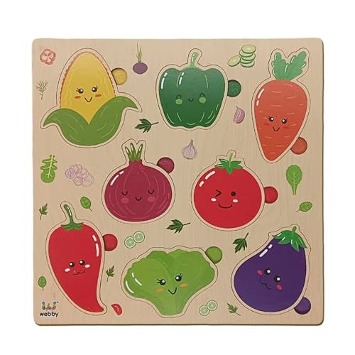 Webby Wooden Educational Vegetables Puzzle for Kids - Image 3