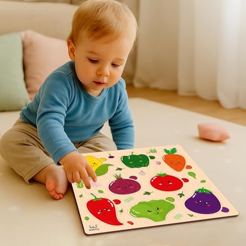 Webby Wooden Educational Vegetables Puzzle for Kids - Image 2