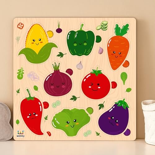 Webby Wooden Educational Vegetables Puzzle for Kids - Image 4