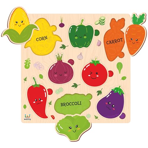 Webby Wooden Educational Vegetables Puzzle for Kids - Image 1