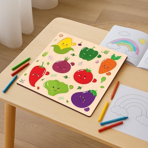 Webby Wooden Educational Vegetables Puzzle for Kids - Image 5