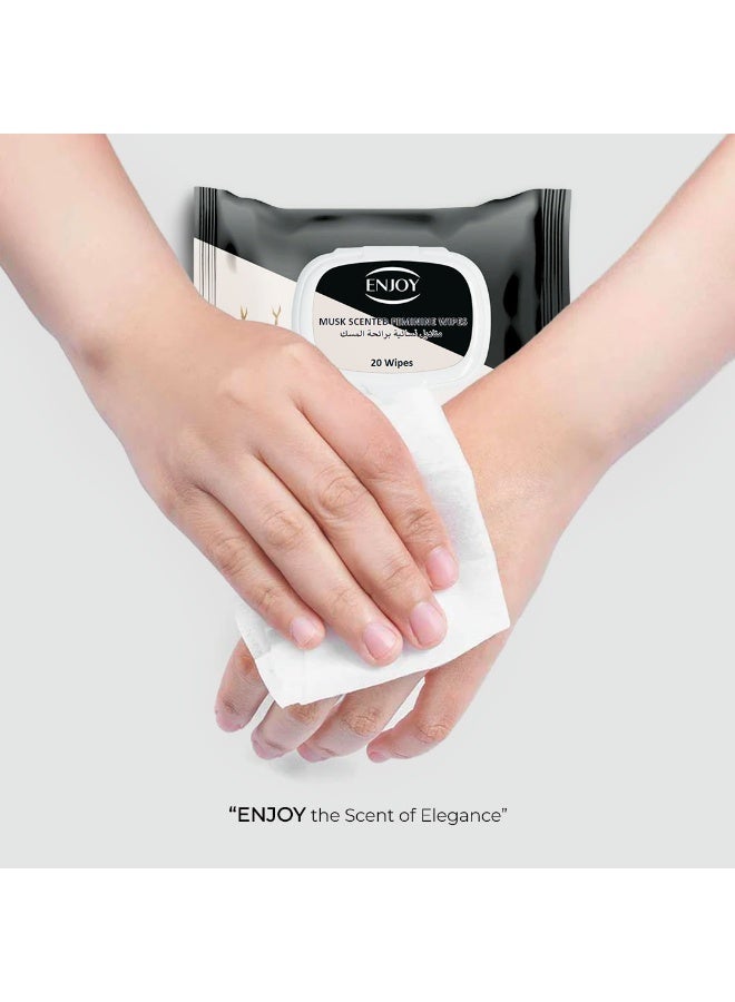 ENJOY Women's Wipes with Luxurious Musk Scent - 20 Count - For Cleansing, Freshness & Superior Feminine Care - Travel & Daily Use - Image 2