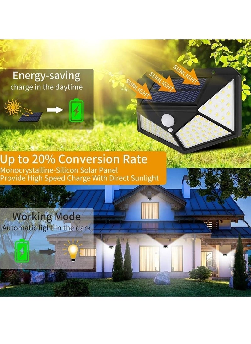 JAJEEK New Solar Powered Garden Lights with 100 LEDs – 3 Modes Outdoor Lighting, IP65 Waterproof, 270° Motion Sensor, Energy Efficient, Perfect for Backyard, Fence, Front Door – 4 Pack - Image 5