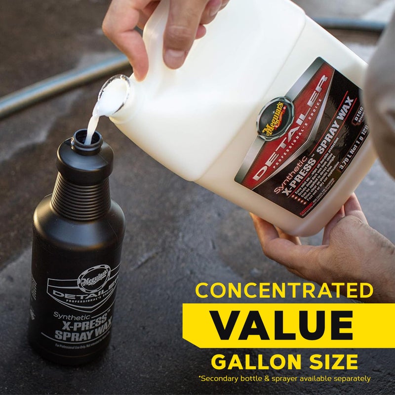 Meguiar's D15601 Synthetic X-Press Spray Wax for Car Detailing, Creates a Deep Shiny Look, Can Be Applied to Wet or Dried Paint and In Direct Sunlight, Moisture Rolls Off Waxed Paint, 1 Gallon - Image 5