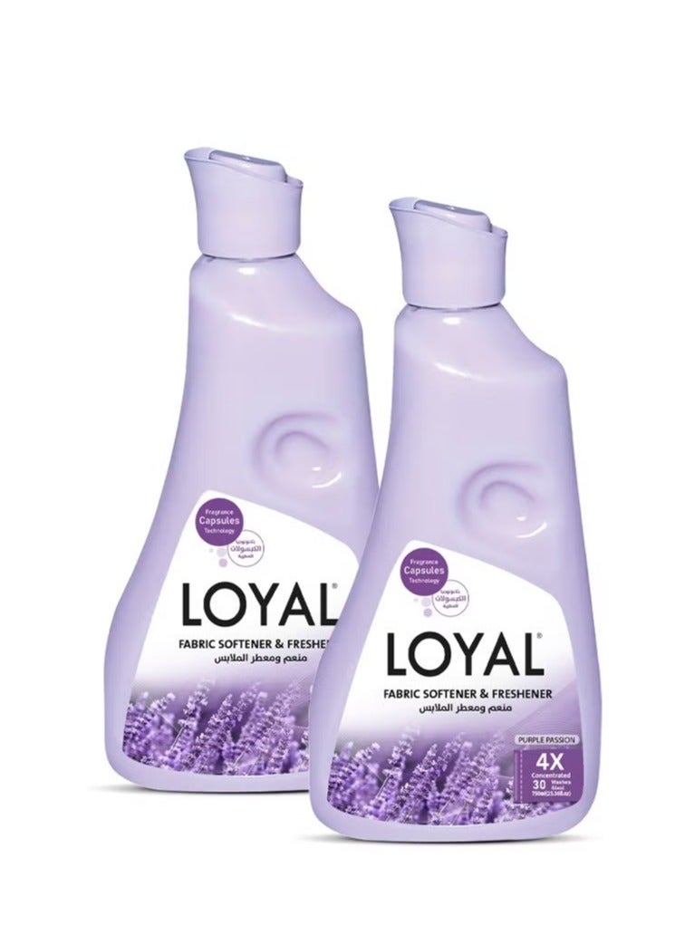 loyal Fabric Softener Freshener Concentrated Purple Passion 30 Washes 2x750ml - Image 1