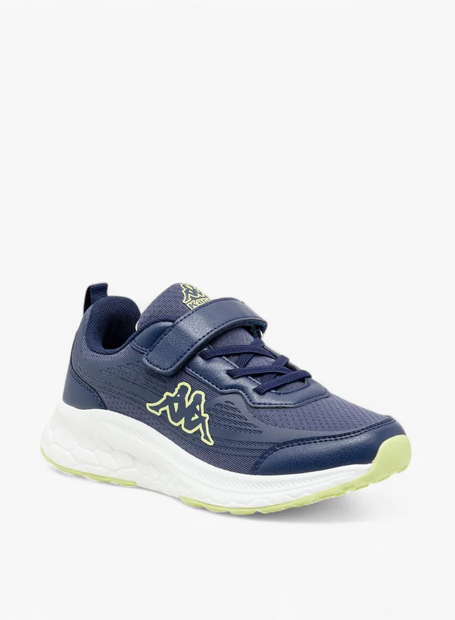 Kappa Boys' Logo Print Sports Shoes with Hook and Loop Closure
