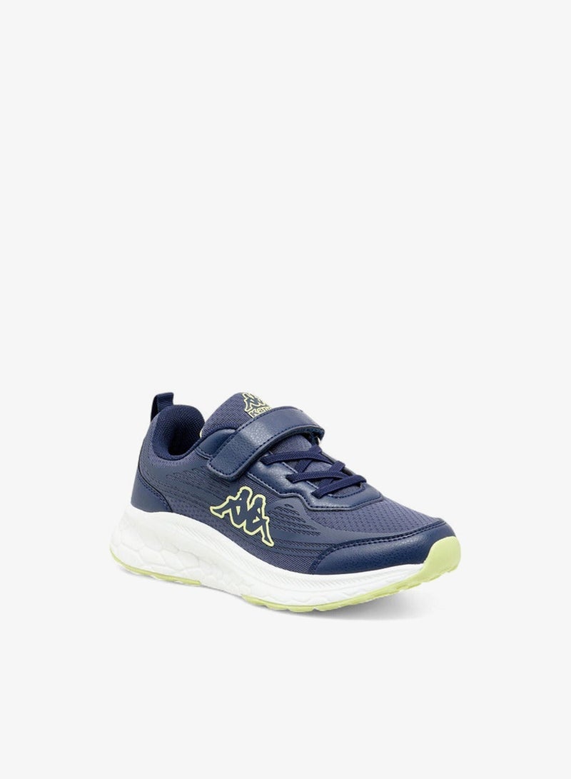 Kappa Boys' Logo Print Sports Shoes with Hook and Loop Closure - Image 2