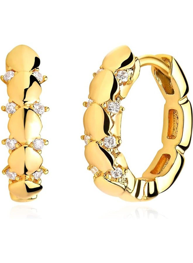ميفيكو أقراط نسائية هوجي ذهبية هوب 14K Gold Filled صغيرة بسيطة مصنوعة يدويًا مجوهرات يومية مضادة للحساسية - Image 1