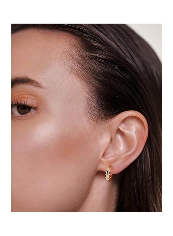 ميفيكو أقراط نسائية هوجي ذهبية هوب 14K Gold Filled صغيرة بسيطة مصنوعة يدويًا مجوهرات يومية مضادة للحساسية - Image 3