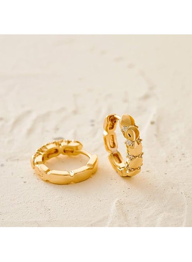 ميفيكو أقراط نسائية هوجي ذهبية هوب 14K Gold Filled صغيرة بسيطة مصنوعة يدويًا مجوهرات يومية مضادة للحساسية - Image 5
