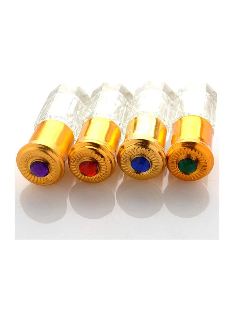 Generic 10 Pcs Glasses Roll on Bottles Refillable Empty Perfume Bottle Travel Essential Oil Roller Bottles Perfumes Bottles Container 3 ml Random Color  - Image 3