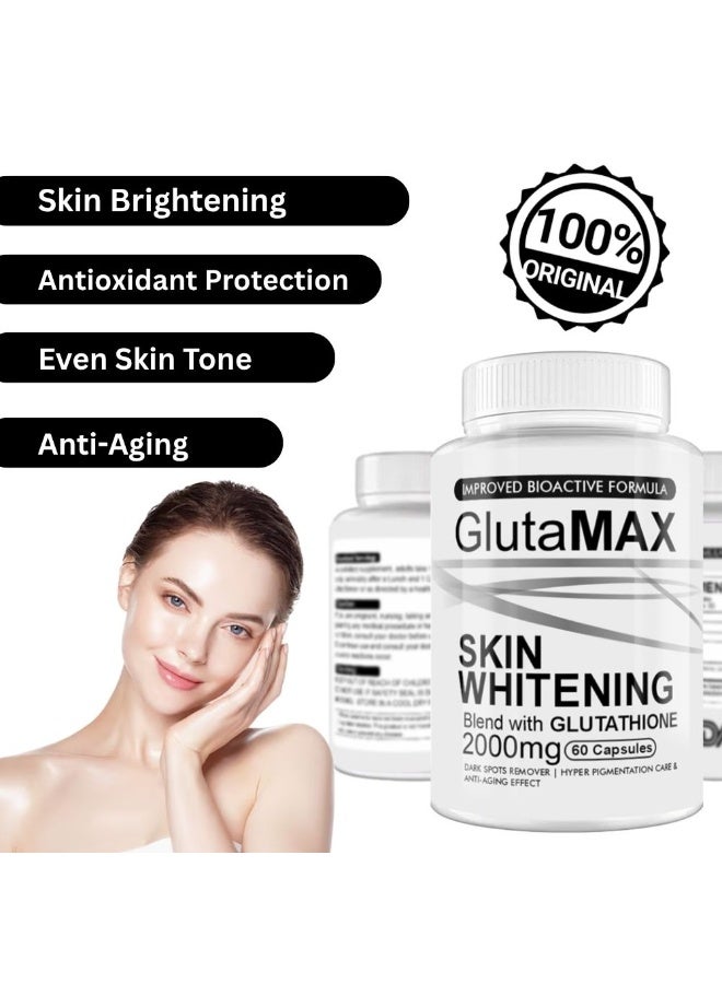Glutamax Skin Whitening 2000mg – Glutathione & Collagen Blend 60 Capsules - Image 2