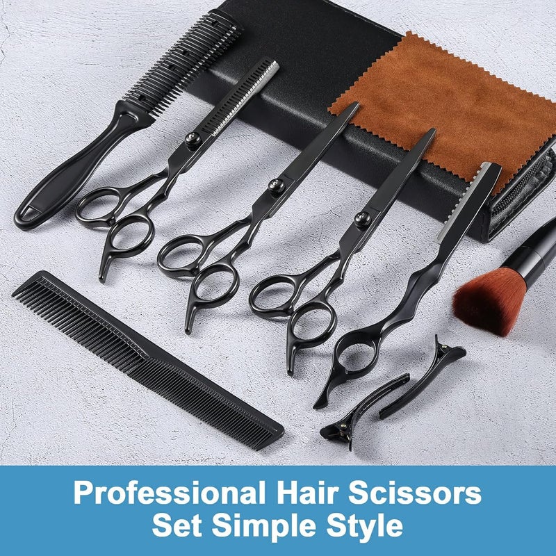 Fetinar 11Pcs Professional Hair Scissors Set,Stainless Steel Barber Supplies Including Straight Shears, Thinning Shears, and Hair Thinning Knife Multifunctional Salon Tools and Gifts for Friends and Family - Image 2