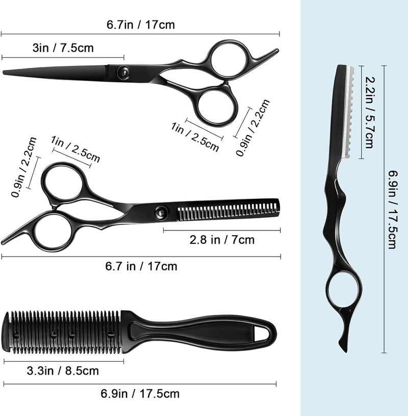 Fetinar 11Pcs Professional Hair Scissors Set,Stainless Steel Barber Supplies Including Straight Shears, Thinning Shears, and Hair Thinning Knife Multifunctional Salon Tools and Gifts for Friends and Family - Image 3
