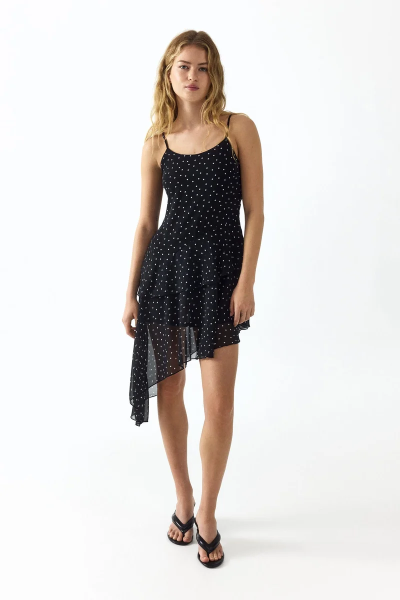 H&M Asymmetric chiffon dress