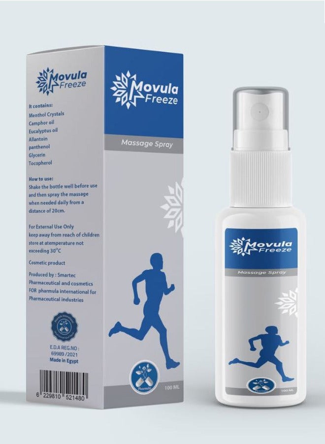 Pharmula International Movula Freeze Spray Instant Cooling Massage Spray 100ml - Image 1