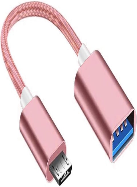 OTG USB To Micro Convert cable 15cm For Mobile Smart - (Rose)