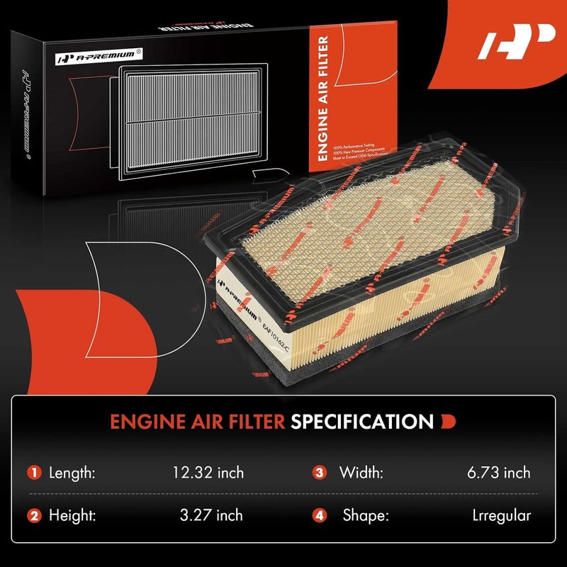 A-Premium Engine Air Filter Replacement for Ford E-350/E-450 Super Duty (2004-2010) - Image 2
