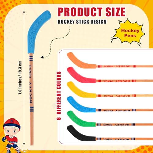 Sinload 36 Sets Hockey Valentines Gifts Set Including Hockey Valentines Day Cards Stick Pencils with Erasers PVC Accessories and Tape for Sports Party Favors Prize Gifts Corrected Year - Image 5
