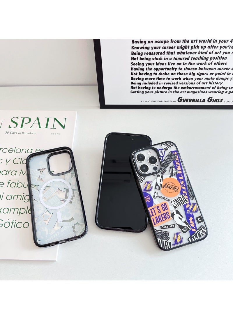 Casetify - iPhone 15 Pro Max Case NBA LAKERS Mania Case Magnetic Magsafe MagFit Anti-Yellowing Technology Cover - Image 1