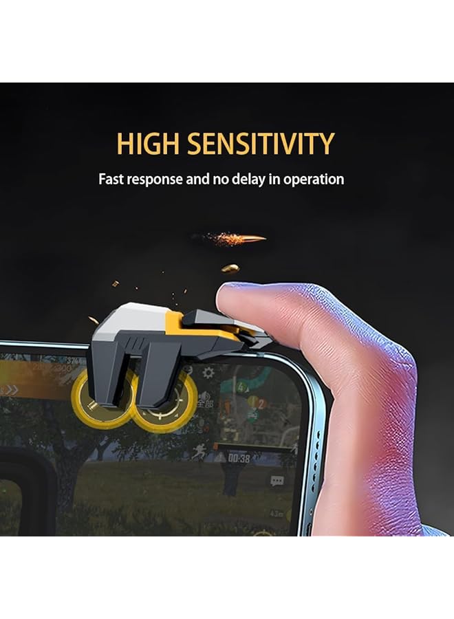 X spring Mobile Game Controller Trigger 6 Button Professional Gaming Triggers Enhanced Sensitivity For Competitive Mobile Gaming With 3 Pair Gaming Finger Sleeves Compatible With Ios Android Phone - Image 5