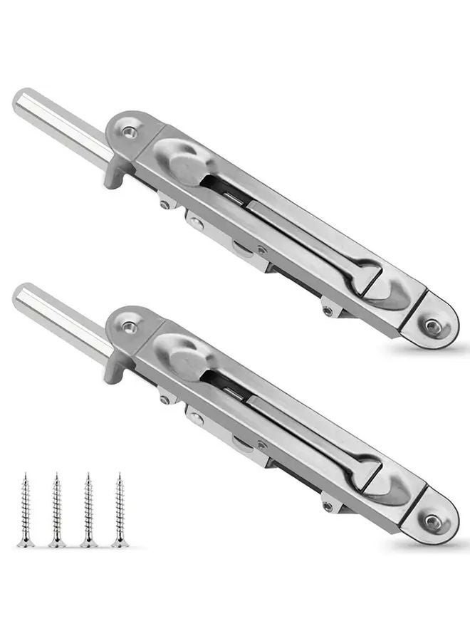 2pcs Stainless Steel Sliding Door Lock Flush Bolt Latches For Internal Bathroom Bedroom - Image 1
