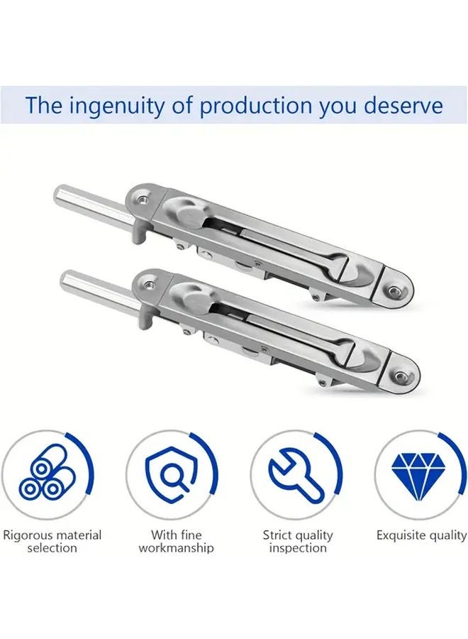 2pcs Stainless Steel Sliding Door Lock Flush Bolt Latches For Internal Bathroom Bedroom - Image 5