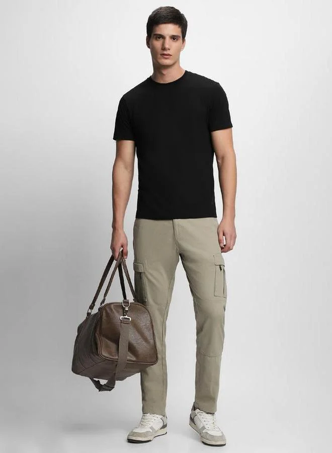 Dennis Lingo Men Beige Mid Rise Slim Fit Cargo Pants