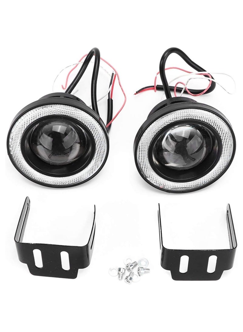 SHEZA STAR Fog Light A Pair of 3.5 Inch LED Headlight Angel Eyes with Universal COB Replacement Assembly for Truck SUV Car (White Light) - Image 1