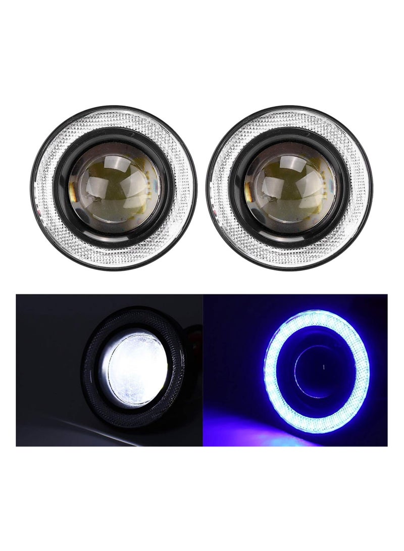 SHEZA STAR Fog Light A Pair of 3.5 Inch LED Headlight Angel Eyes with Universal COB Replacement Assembly for Truck SUV Car (White Light) - Image 3