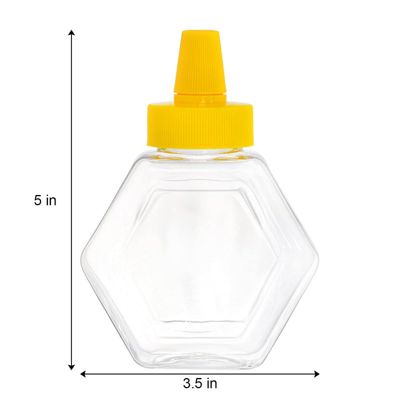 Elsjoy 16 Pack Plastic Honey Bottle Jars 7 Oz Honey Squeeze Bottles Empty Honey Jars With Spout Refillable Condiment Squeeze Bottles Clear Honey Container For Storing And Dispensing Hexagon Shape - Image 2
