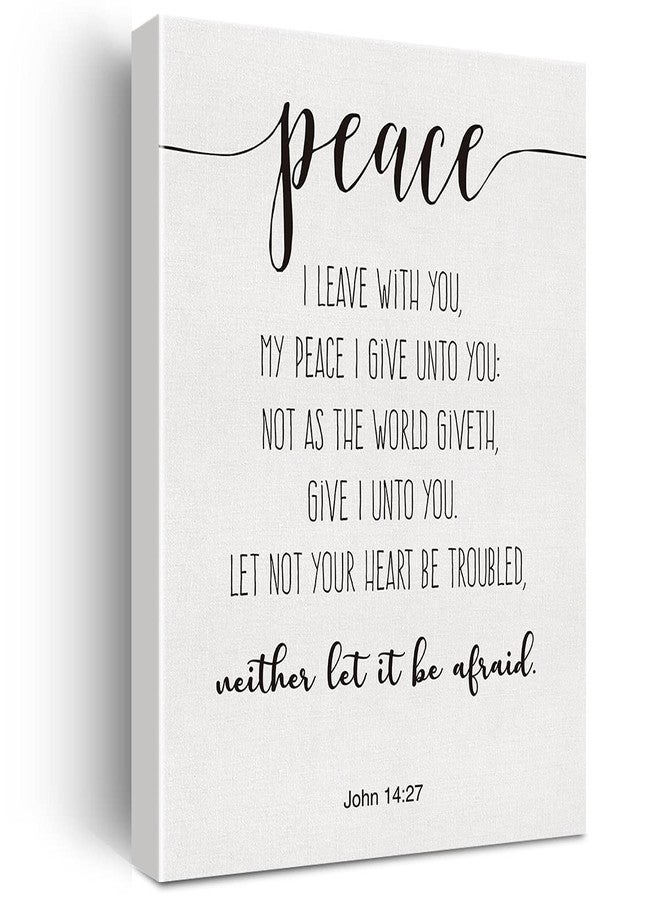 Nvhai Bible Verse Art Wall Decor John 14:27 Peace Scripture Canvas Painting Prints for Home Dining Room Living Room Wall Decor Framed Artwork Christian Gifts(12x15 Inch) - Image 1