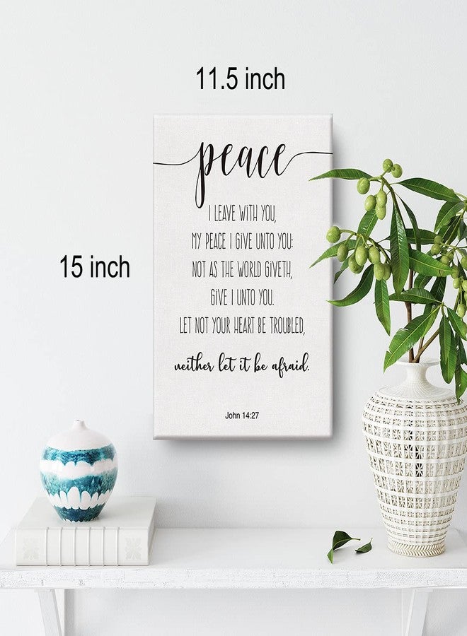 Nvhai Bible Verse Art Wall Decor John 14:27 Peace Scripture Canvas Painting Prints for Home Dining Room Living Room Wall Decor Framed Artwork Christian Gifts(12x15 Inch) - Image 2