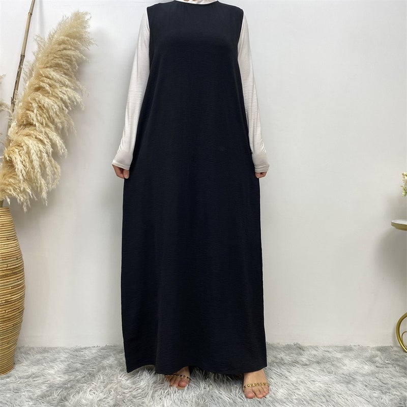 monica fashion Women's Casual Solid Color Sleeveless Dress With Pockets and Cardigan Set - Image 1