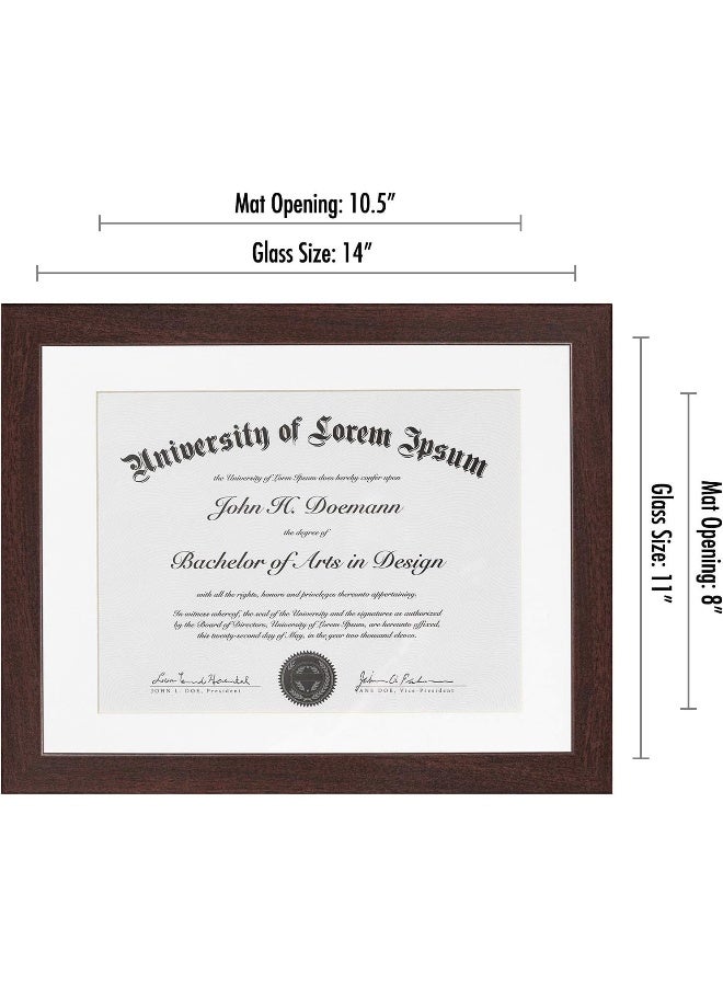 Americanflat 11x14 Diploma Frame with ShatterResistant Glass  Use as 85x11 Frame with Mat or Display 11x14 Documents Without Mat  Legacy Collection  Certificate Frames for Wall  Mahogany - Image 4