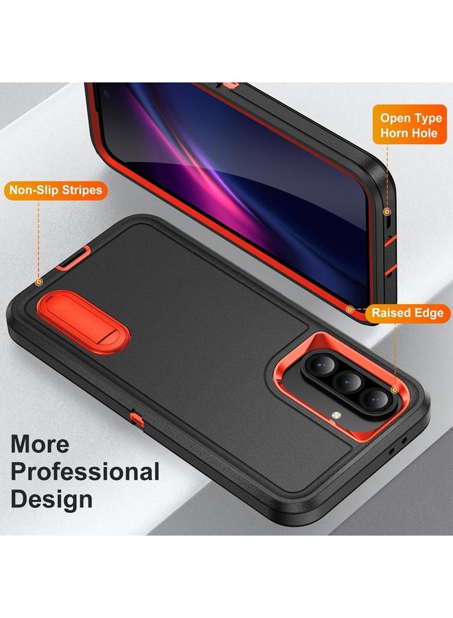 S-TOP Case For Samsung Galaxy A56 5G Rugged PC Hybrid Silicone Phone Case with Holder - Image 3