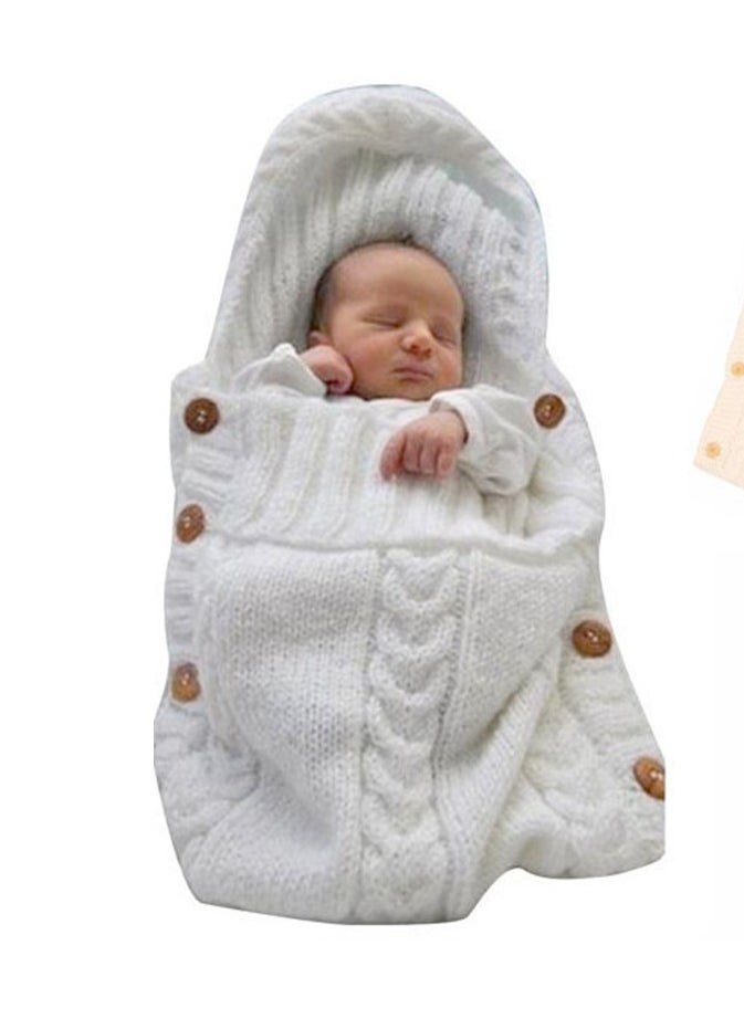 Generic Newborn Baby Wrap Swaddle Blanket Knit Sleeping Bag Receiving Blankets Stroller Wrap for Baby  - Image 1
