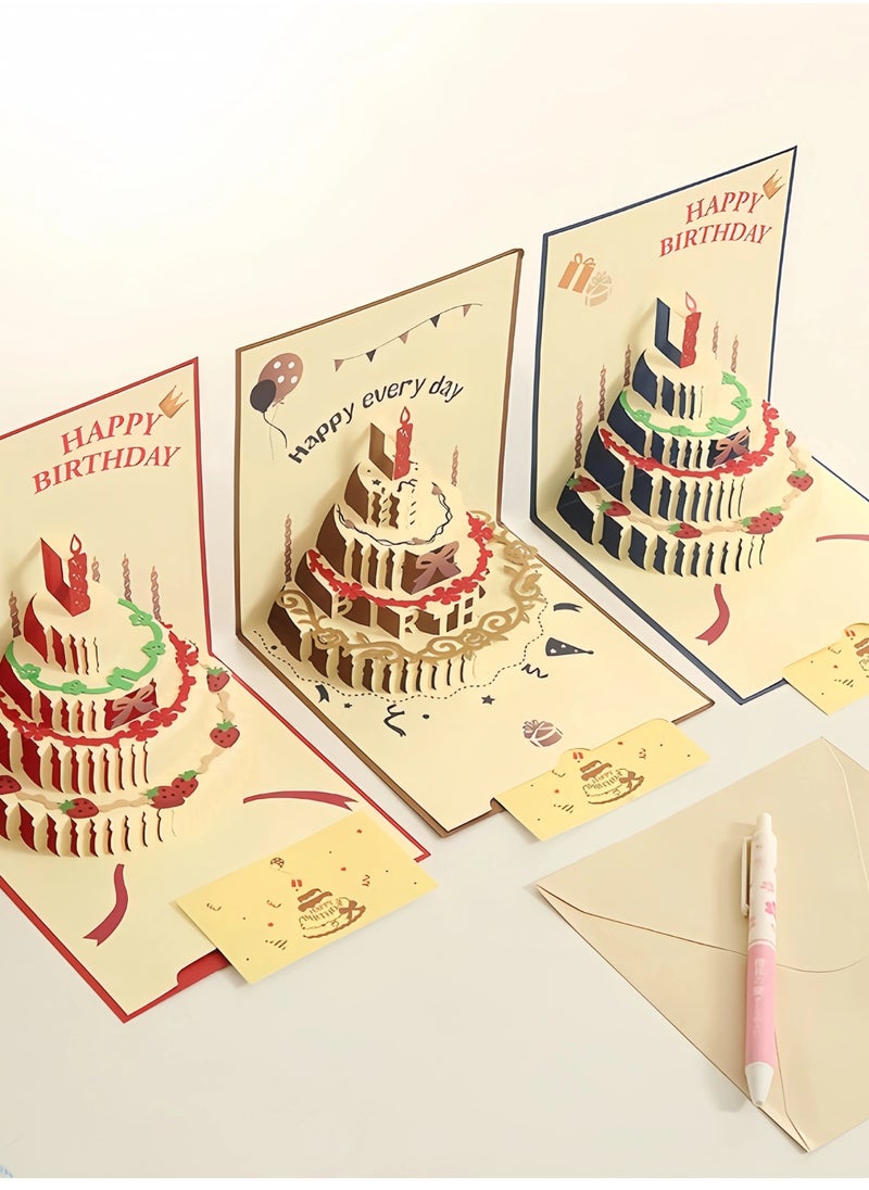Generic Beauty 3D Pop up Card with Envelopes, Pop Up Birthday Cards,Laser Cut Greeting Paper Cards for Men, Women, Boys, Girls and Kids (brown)  - Image 1