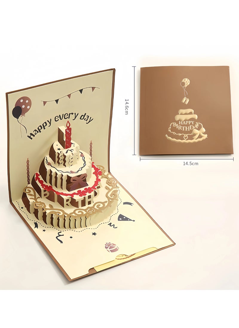 Generic Beauty 3D Pop up Card with Envelopes, Pop Up Birthday Cards,Laser Cut Greeting Paper Cards for Men, Women, Boys, Girls and Kids (brown)  - Image 4
