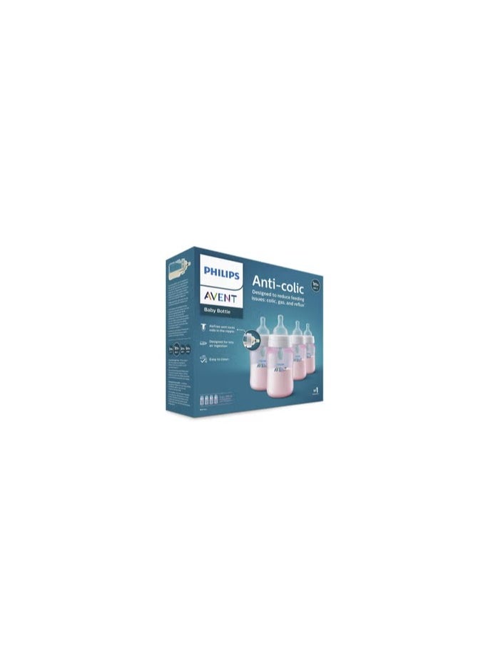 Philips Philips PHILIPS AVENT Anti Colic Baby Bottles with AirFree Vent, 9oz, Pink, Pack of 4  - Image 2