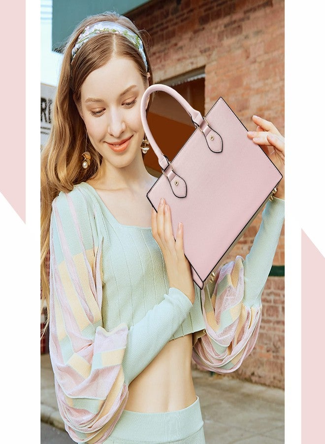 CHICAROUSAL Crossbody Purses and Handbags for Women PU Leather Tote Top Handle Shoulder Satchel Bags, Light Pink - Image 2