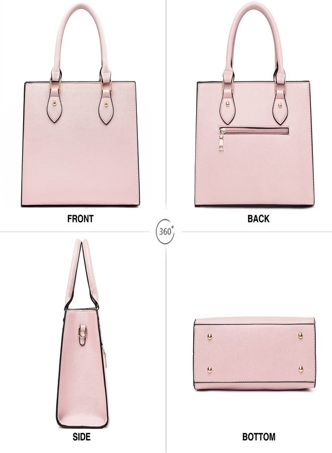 CHICAROUSAL Crossbody Purses and Handbags for Women PU Leather Tote Top Handle Shoulder Satchel Bags, Light Pink - Image 4