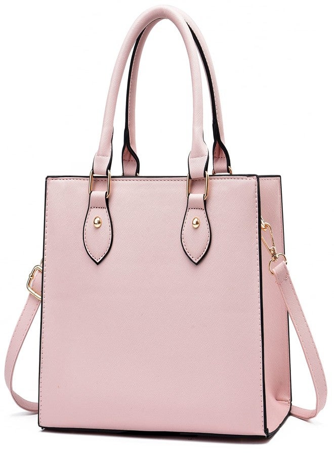CHICAROUSAL Crossbody Purses and Handbags for Women PU Leather Tote Top Handle Shoulder Satchel Bags, Light Pink - Image 1