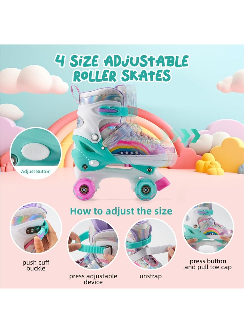 Loquat Girls Boys Adjustable Roller Skates Shoes with Fully Luminous PU Wheels Double Row Skates Shoes for Kids - Image 2