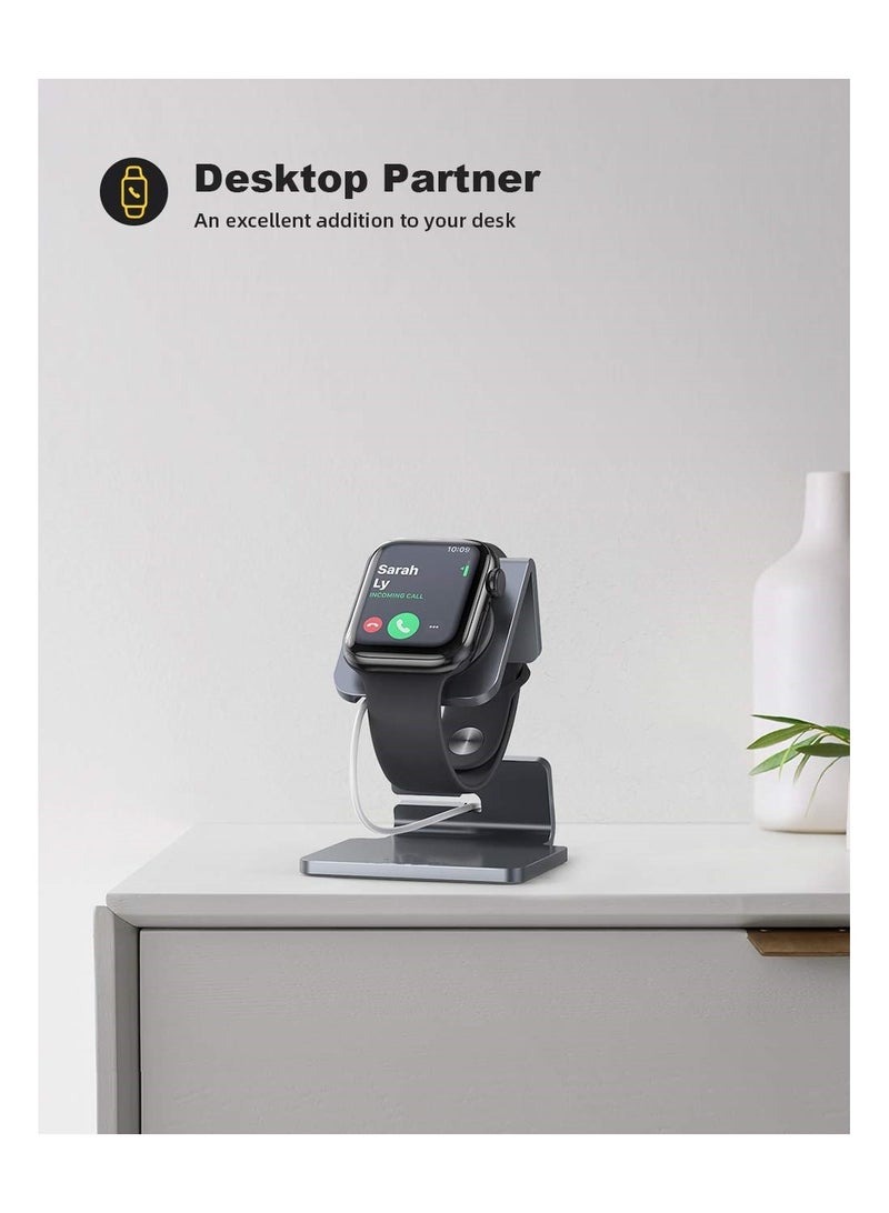 Apple Watch Charging Stand, Charging Dock Station Apple Watch Display Watch Docking Station Universal Compatibility for Apple Watch Series 7/SE 45mm 41mm Series 6/5/4/3/2/1 / 44mm/42mm/40mm/38mm, Gary - Image 4