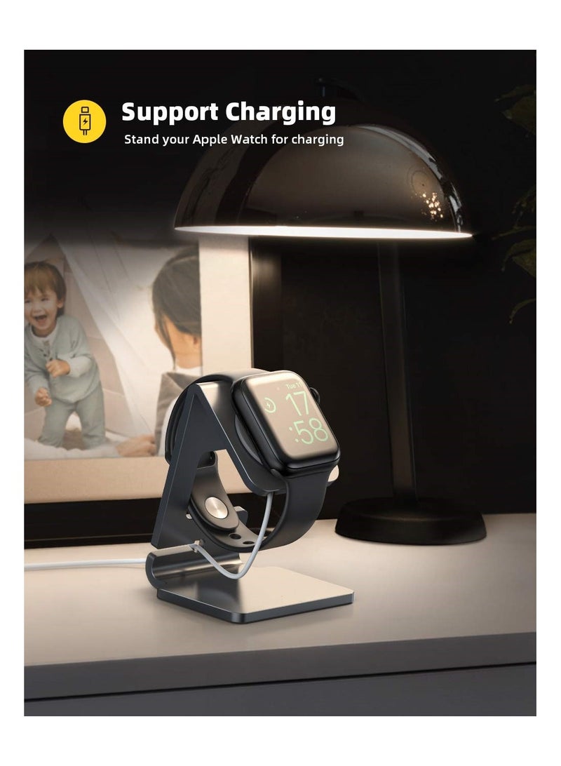 Apple Watch Charging Stand, Charging Dock Station Apple Watch Display Watch Docking Station Universal Compatibility for Apple Watch Series 7/SE 45mm 41mm Series 6/5/4/3/2/1 / 44mm/42mm/40mm/38mm, Gary - Image 2